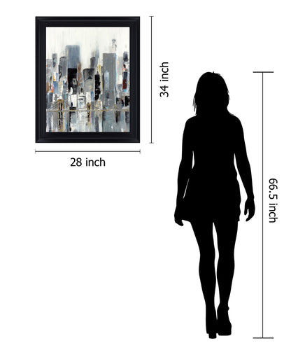 Misty Metropolis - 28" x 34" Framed Wall Art