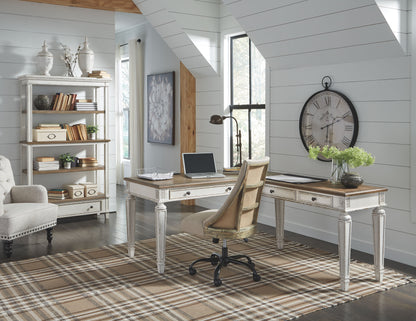 Realyn - White / Brown - Home Office L Shaped Desk