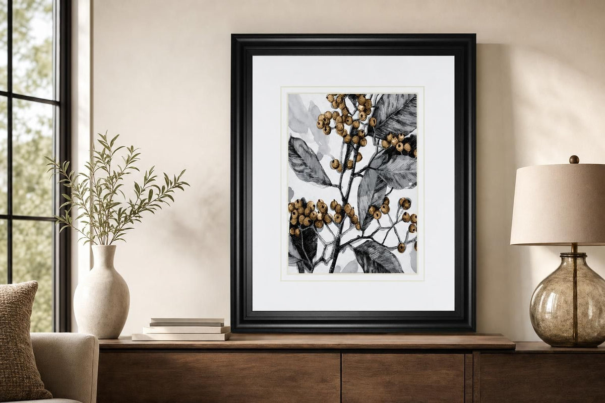 34x40 Holly Shadow I By Emma Caroline - Dark Gray