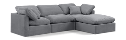 Indulge - Velvet 4 Piece Modular Sectional With Chaise