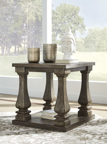 Johnelle - Gray - Rectangular End Table