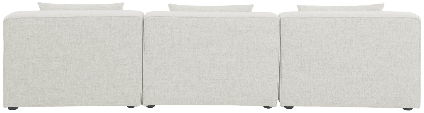 Cube - Linen Modular 3 Seat Armless Sofa
