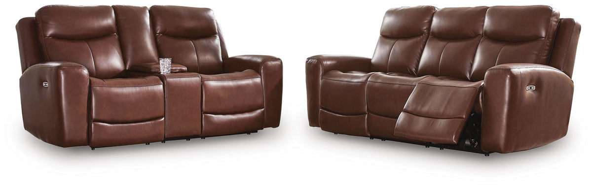 Bexhurst - 2 Pc. - Power Reclining Sofa And Loveseat - Mahogany