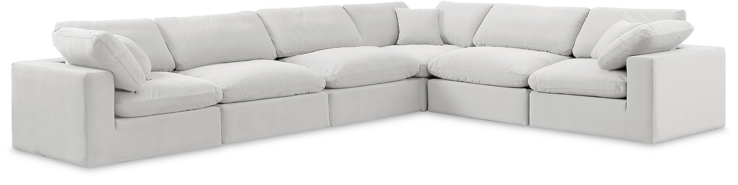 Comfy - 6 Piece Velvet Modular Corner Sectional