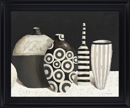 Monochrome Vessels - 28" x 34" Framed Wall Art
