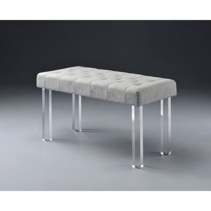 Bagley - Bench - Linen & Clear Acrylic