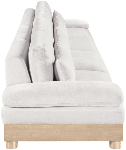 Turin - Chenille Fabric Upholstered Modular Sectional - White