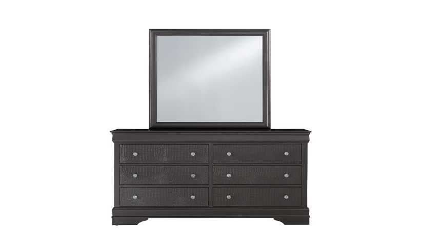 Pompei - 5 Piece Full Bedroom Set With LED - Metallic Gray