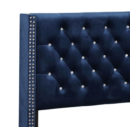 Glory Furniture - Julie - Faux Crystals Tufted Upholstered Bed