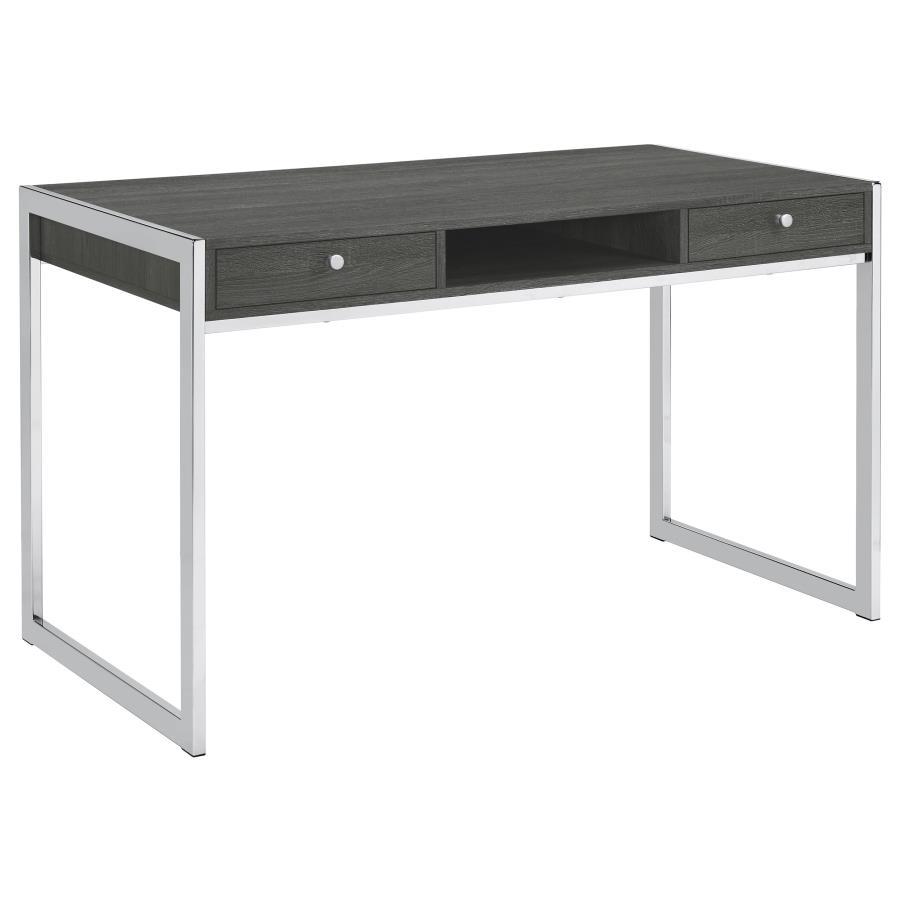 Wallice - 2-Drawer Writing Desk - Weathered Gray