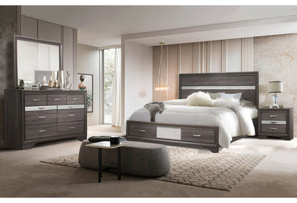 Seville - 5 Piece King Bedroom Set - Dark Gray