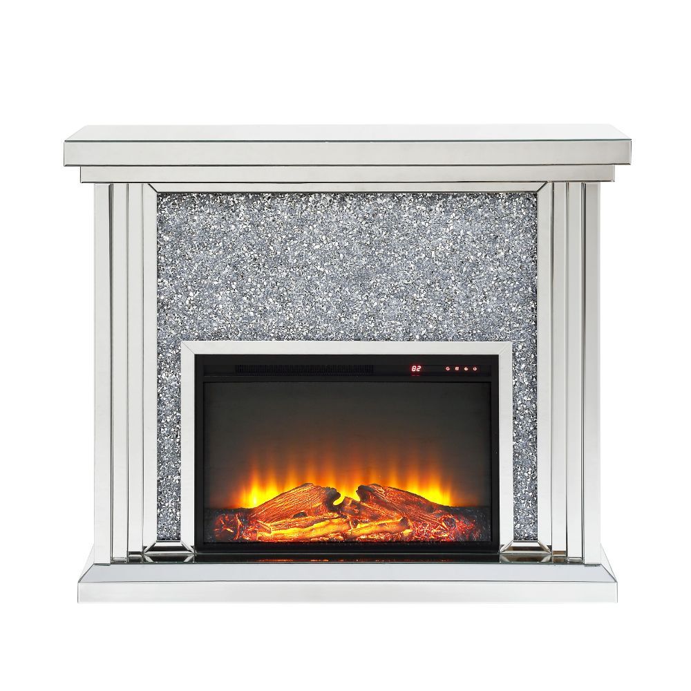 Noralie - Fireplace - Mirrored & Faux Diamonds - 40"