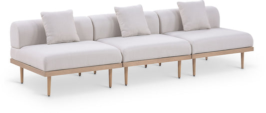 Laguna - 3 Piece Resilient Water Resistant Fabric 106.5" Outdoor Patio Armless Modular Sofa