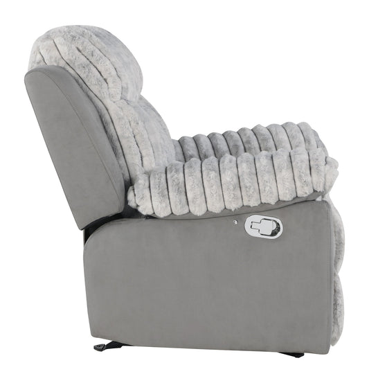 Plush - Glider Recliner With LED Belt - Gray