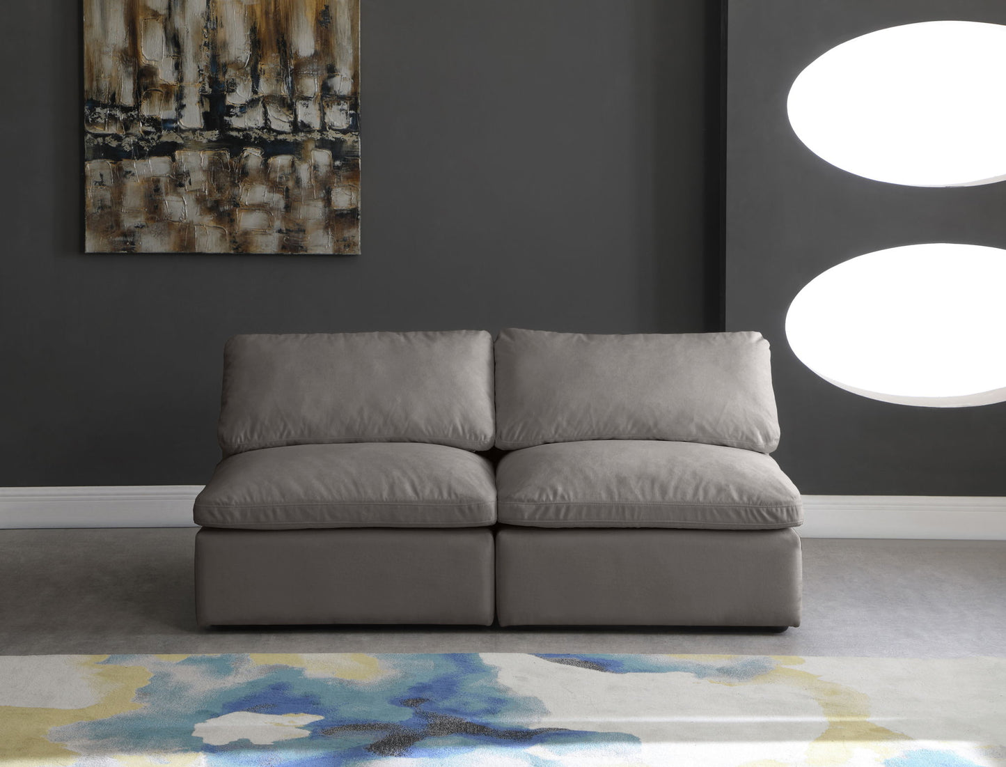 Plush - Modular Armless 2 Seat Sofa