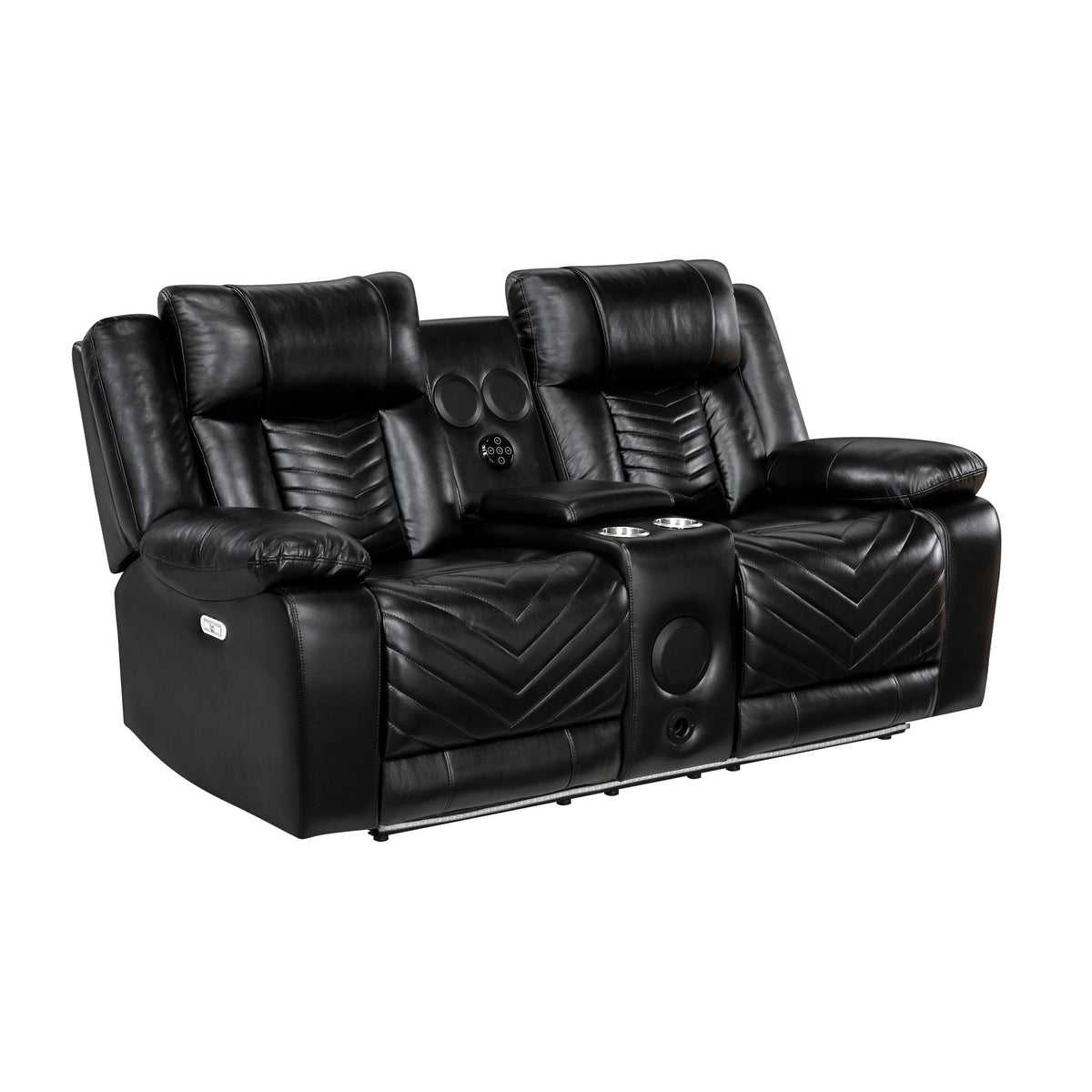 Glory Furniture - Sensa - Power Reclining Loveseat With Bluetooth Speaker And LED Belt