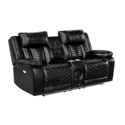 Glory Furniture - Sensa - Power Reclining Loveseat With Bluetooth Speaker And LED Belt