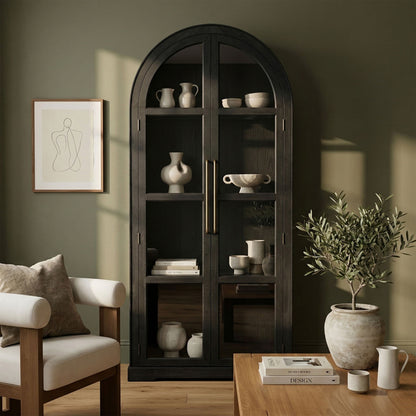 Corva - Solid Wood, Oak Veneer And Stainless Steel Storage Cabinet