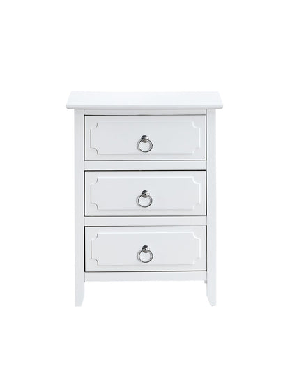 Daniel - 3 Drawer Wood Nightstand - White