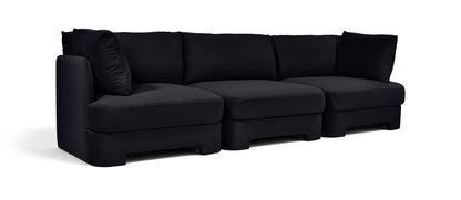Hammond - Velvet Performance Fabric Upholstered 3 Piece Sofa