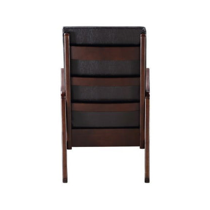 Raina - Rocking Chair - Dark Brown Synthetic Leather & Espresso