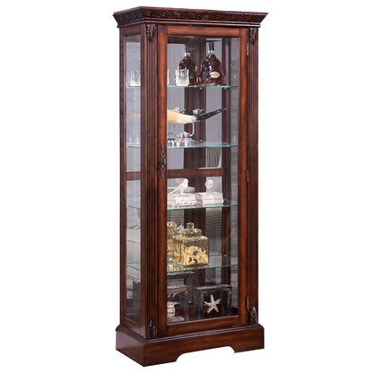 Addy - Curio Cabinet - Cherry