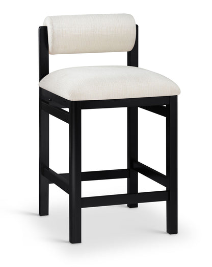 Roundhill - Fabric Counter Stool - Black Frame