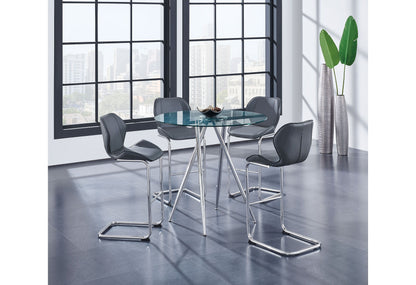 D1503 Bar Table And Four D1446 Bar Stools - Gray