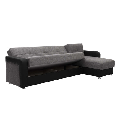 Ottomanson Harmony - Upholstered Convertible Sectional With Storage - Two Tone