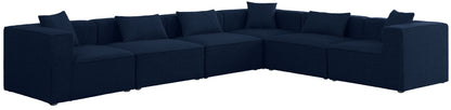 Cube - Modular Sectional 6 Piece - Navy - Fabric - Modern & Contemporary