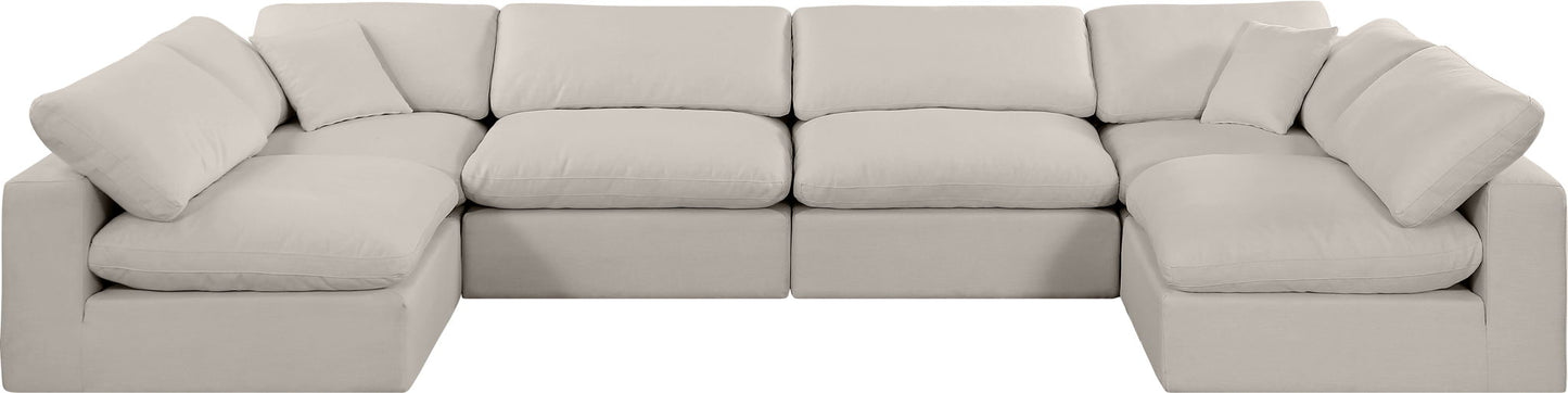 Comfy - 6 Piece Linen Modular Armless Sectional