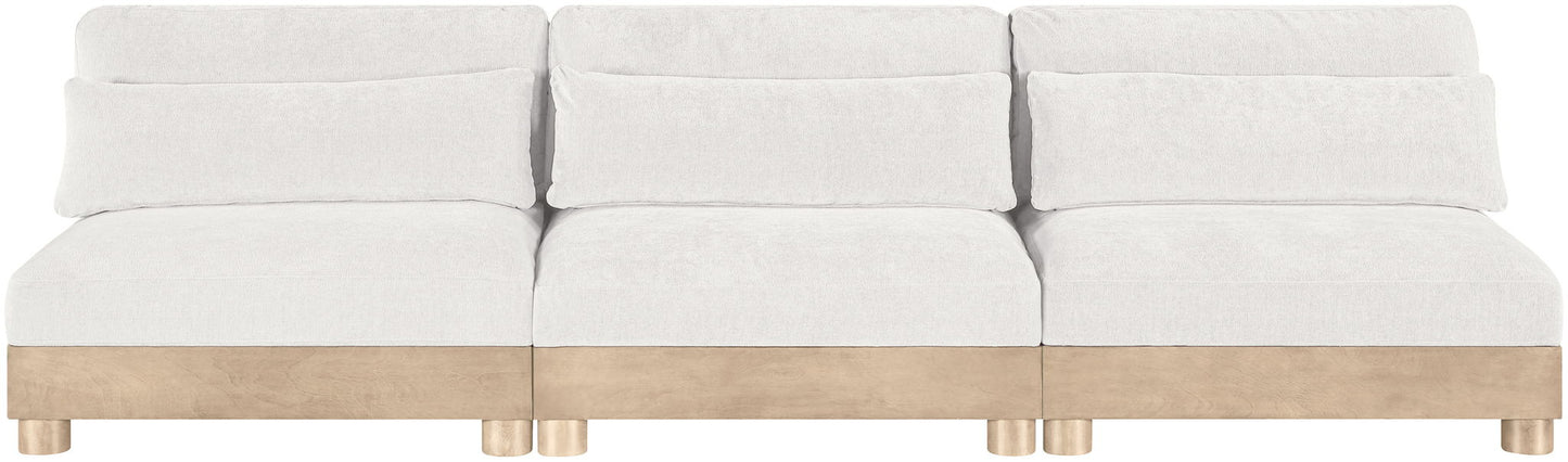 Turin - Chenille Fabric Upholstered Modular Sectional - White