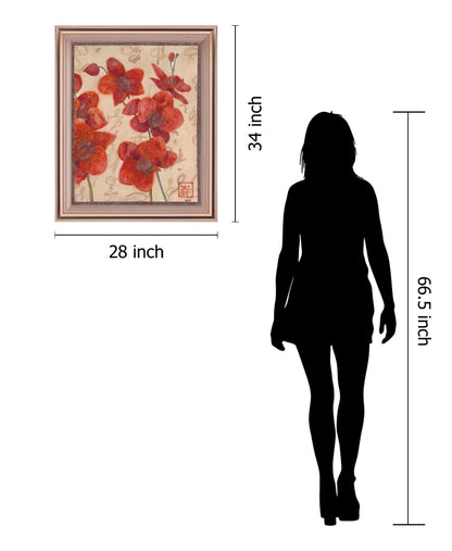 Ruby Petal Dance - 28" x 34" Framed Wall Art