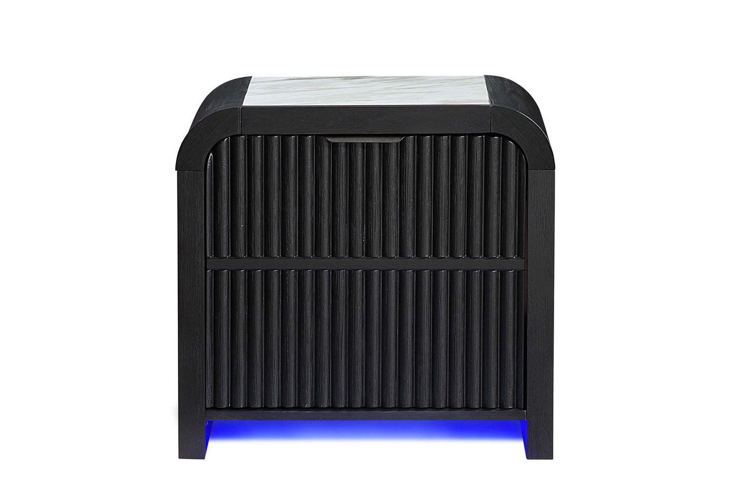 Beckett - Nightstand With LED, Cooler And Speaker - Black / White