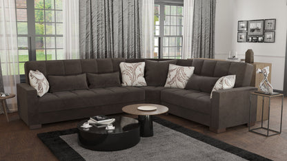 Ottomanson Armada - Upholstered Convertible Sectional With Storage - Microfiber