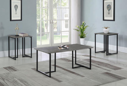 Nyla - 3 Piece Engineered Wood Coffee Table Set Weathered - Gray