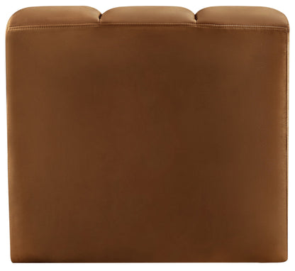 Arc - Velvet Curved Corner Chair - Saddle