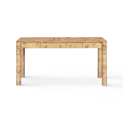 Berri - Burl 3-Drawer Work Desk - Natural