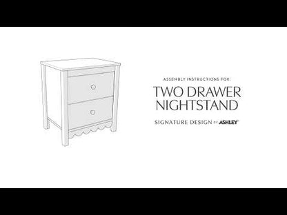 Hallityn - Two Drawer Night Stand - White