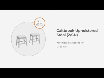 Caitbrook - Upholstered Stool (Set of 2) - Gray