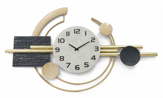 45x26 Metal Wall Clock - Pearl Silver