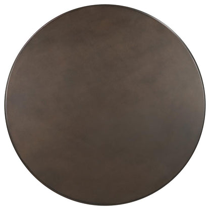Oswego - Round Bar Table - Dark Russet And Antique Bronze