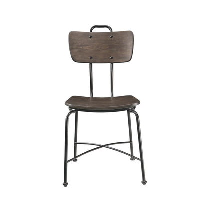 Garron - Side Chair (Set of 2) - Walnut & Black
