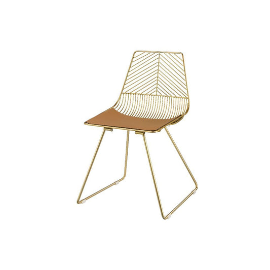 Faina - Side Chair (Set of 2) - Whiskey PU & Gold
