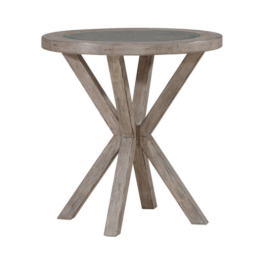 Skyview Lodge - Round Chairside Table - Light Brown