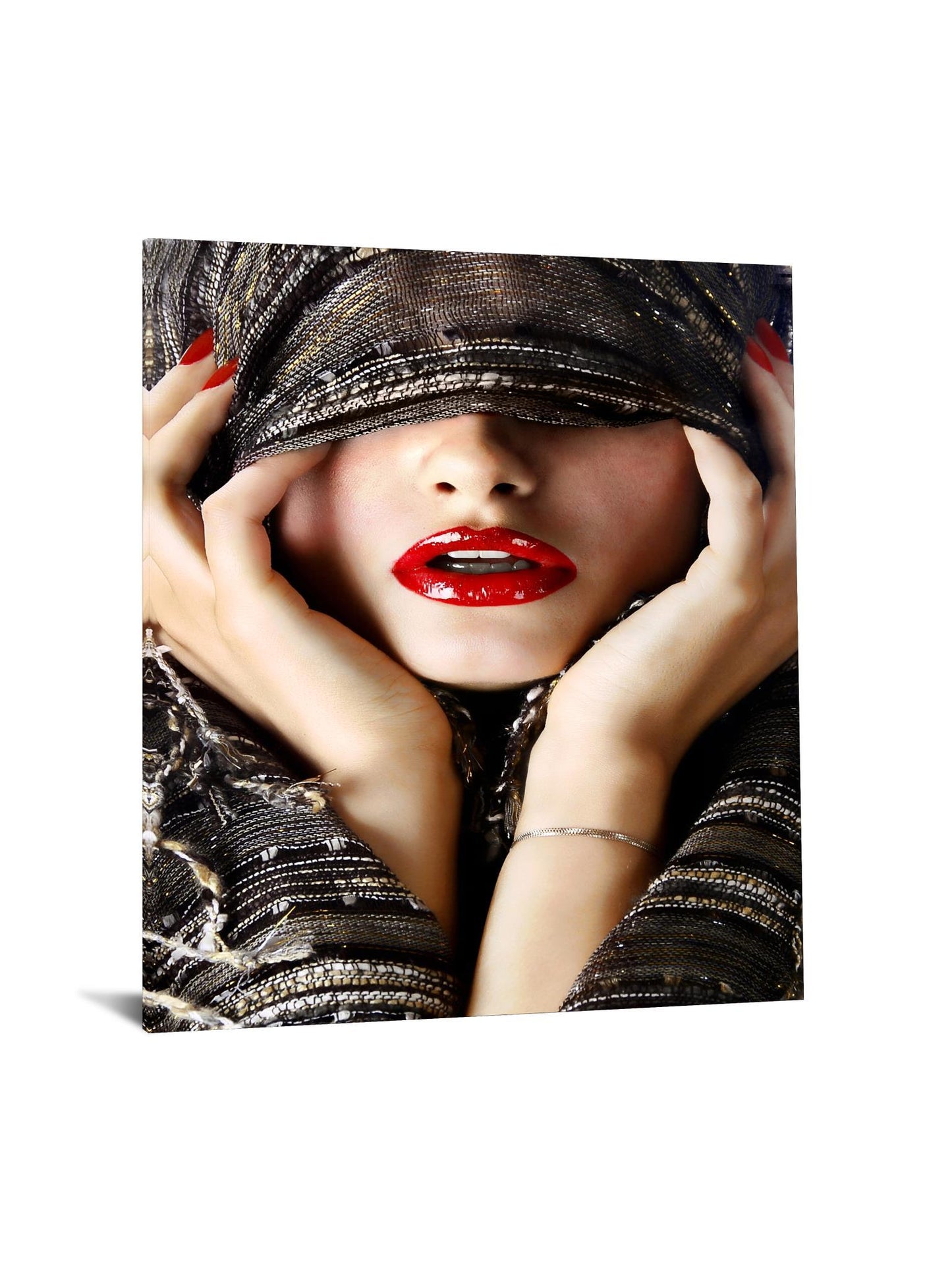 Tempered Glass With Foil - Red Lip Shaw - Beige