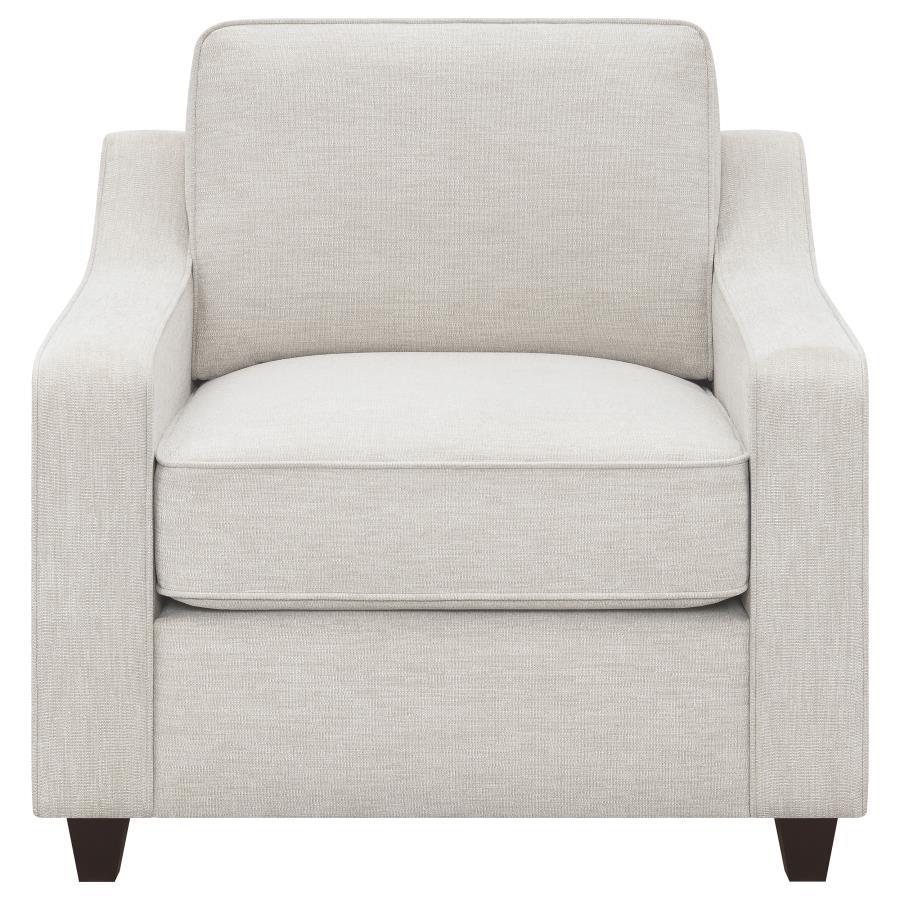 Christine - Upholstered Cushion Back Chair - Beige