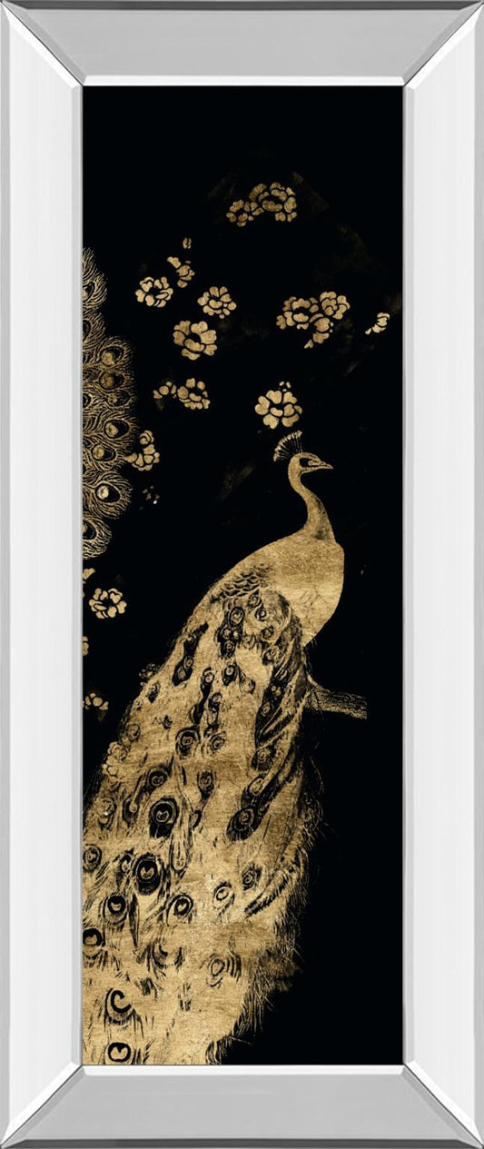 Gilded Peacock Triptych III By Jennifer Goldberger - Black