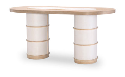 Biscayne - Double Pedestal Counter Height Table - Beige